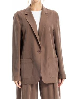 Max Studio Single Button Blazer - Brown