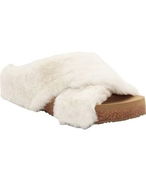 Volatile Rees Faux Fur Platform Sandal - Natural