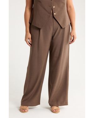 Gemma  Jane Pull-On Wide Leg Pants - Brown