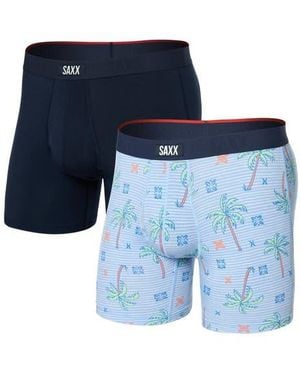 Saxx Underwear Co. Vibe Xtra Assorted 2-Pack Boxer Briefs - Blue