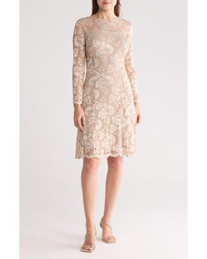 Marina Lace Cocktail Dress - Natural