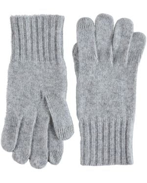 Amicale Cashmere Rib Knit Gloves - Gray