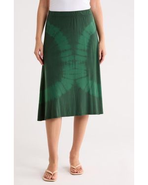 Go Couture Flared Midi Skirt - Green