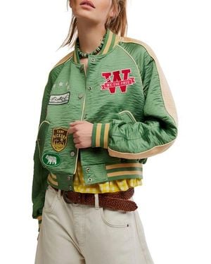 Free People Star Power Souvenir Jacket - Green