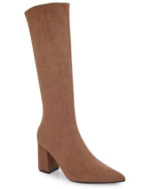 BERNESS Faux Suede Knee High Boot - Brown