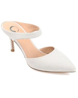 Journee Collection Pointed-Toe Slip-On Pumps - White