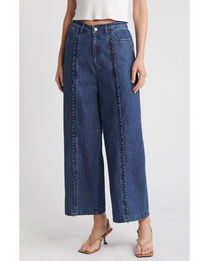Cleobella Nigel Crop Wide Leg Jeans - Blue