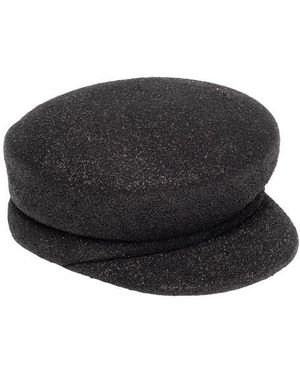 Eugenia Kim Sabrina Glitter Wool Fiddler Cap - Black