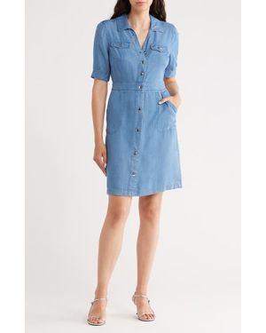 Nanette Lepore Short Sleeve Shirtdress - Blue