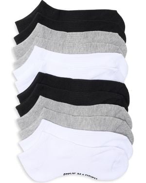 Steve Madden 6-Pack Solid Ribbed Arch Low Cut Socks - Black