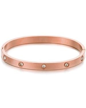 Adornia Tarnish Resistant Crystal Bangle Bracelet - Pink