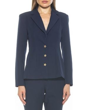 Alexia Admor Star Button Polyester Blazer - Blue