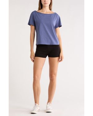 Abound Slashed Neck Relaxed Short Sleeve T-Shirt - Blue