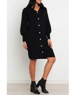 Petal & Pup Comara Long Sleeve Sweater Dress - Black