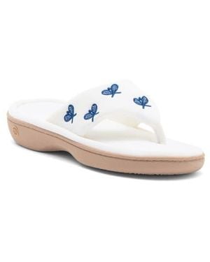 Isotoner Pique Resort Flip Flop Slipper - White