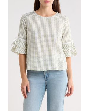 Forgotten Grace Seersucker Top - Green