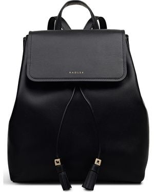 Radley Noble Alley Small Leather Flapover Backpack - Black