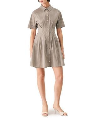 FREEMARKET Pleated Mini Shirtdress - Natural