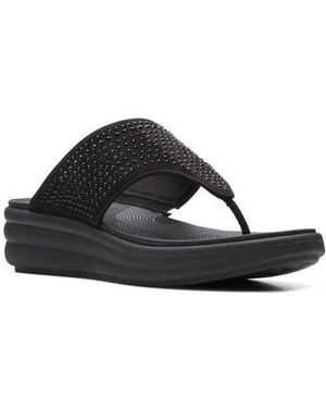 Clarks Drift Jaunt Wedge Sandal - Black