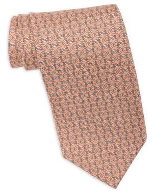 Brooks Brothers Horsebit Silk Tie - White