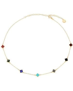 Gabi Rielle Enamel Clover Necklace - White