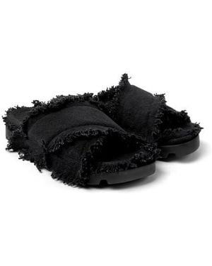 CAMPERLAB Brutus Frayed Canvas Sandal - Black