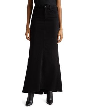 L'Agence Kailani Mermaid Denim Maxi Skirt - Black