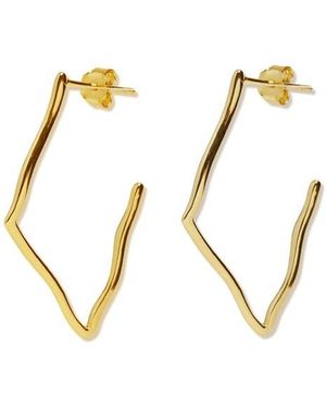 Argento Vivo Sterling Silver Argento Vivo Sterling Molten Hoop Earrings - Metallic