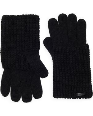 AllSaints Mixed Stitch Gloves - Black