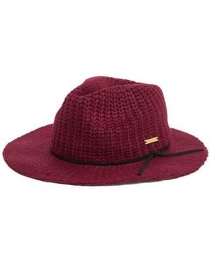 Nine West Rib Knit Panama Hat - Red