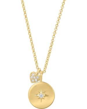 Effy 14K Diamond Sunburst Pendant Necklace - Metallic