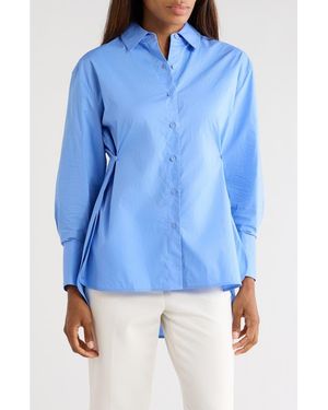 Rebecca Taylor Yara Cotton Poplin Shirt - Blue