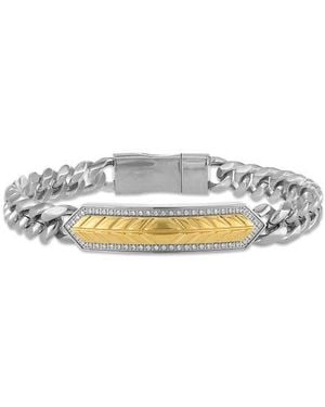 Esquire Two-Tone Diamond Geometric Bar Curb Chain Bracelet - Multicolor