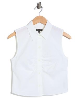 Rag & Bone Ginny Poplin Sleeveless Shirt - White