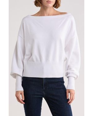 INTERNATIONAL Off The Shoulder Sweater - White