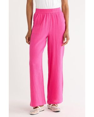 FRNCH Aymie Cotton Gauze Pull-On Pants - Pink