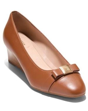 Cole Haan Malta Bow Wedge Pump - Brown