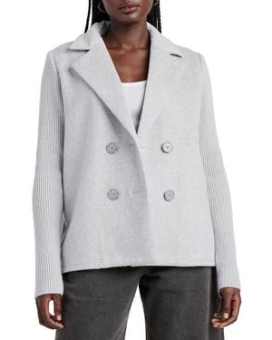 Splendid Singrid Double Breasted Wool Blend Jacket - Gray