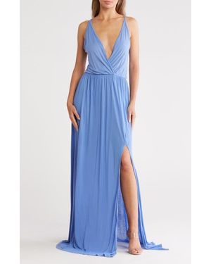 Go Couture Empire Waist Maxi Dress - Blue