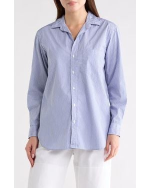 Frank & Eileen Stripe Cotton Button-Up Shirt - Blue