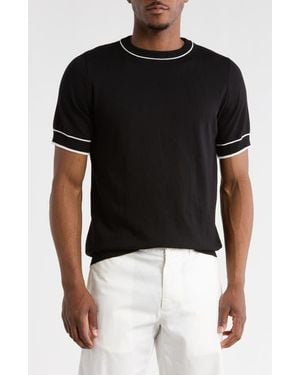 T.R. Premium Textured Short Sleeve Sweater - Black