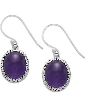 Samuel B. Oval Cut Stone Linear Drop Earrings - Purple