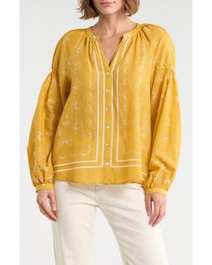 DR2 by Daniel Rainn Long Sleeve Cotton Top - Yellow