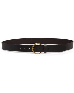 Frye Flat Leather Belt - Black
