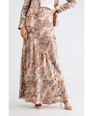 L'Agence Ryker Silk Bias Skirt - Brown
