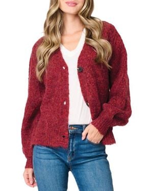 Gibsonlook Gigi Cable Knit Cardigan - Red