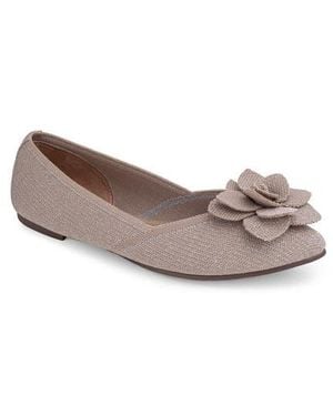 Me Too Alaya Floral Appliqué Mesh Flat - Brown