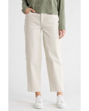 Democracy Relaxed Fit Barrel Leg Jeans - White