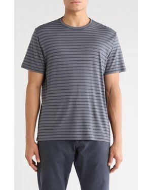 Rag & Bone Edmund Stripe Cotton Blend T-Shirt - Gray