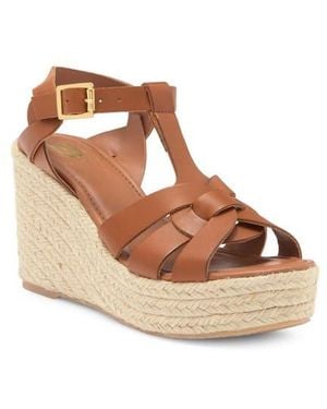 Bruno Magli Estra Espadrille Platform Wedge Sandal - Brown